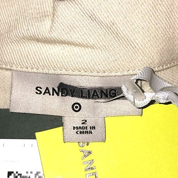 Sandy Liang X Target Cream Denim Long Sleeve 1 Piece Jumpsuit Coveralls Size 2 - Picture 5 of 6